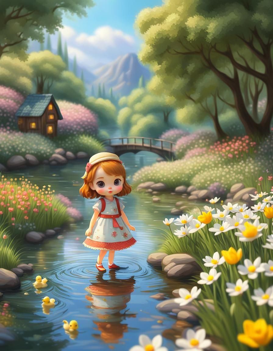 Walking in the river