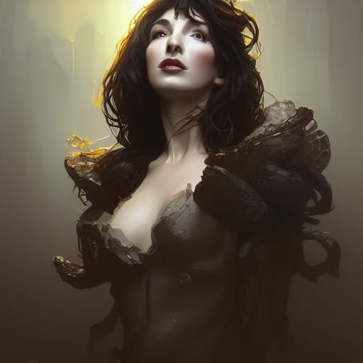 Kate Bush Portrait in Hyperdetailed Concept Art Style