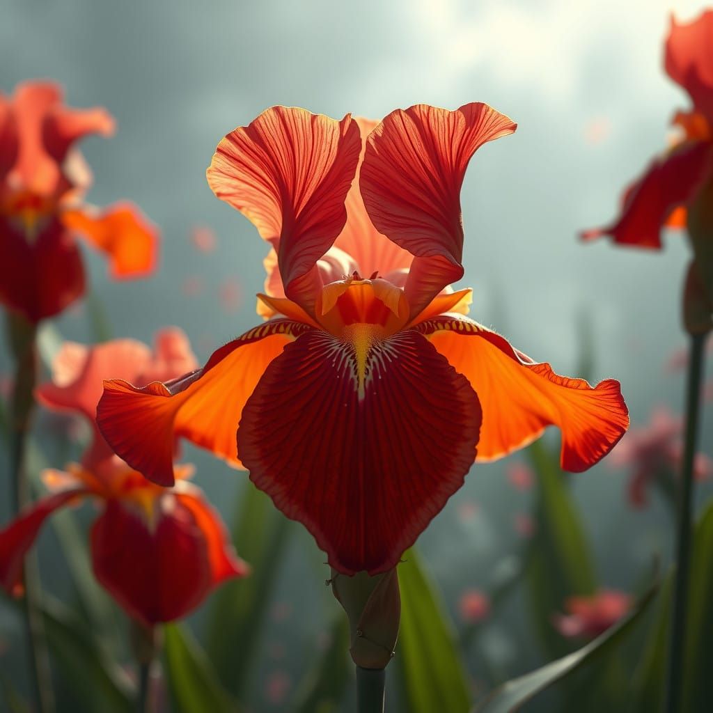 Blood Orange Iris: Fantastical Matte Painting