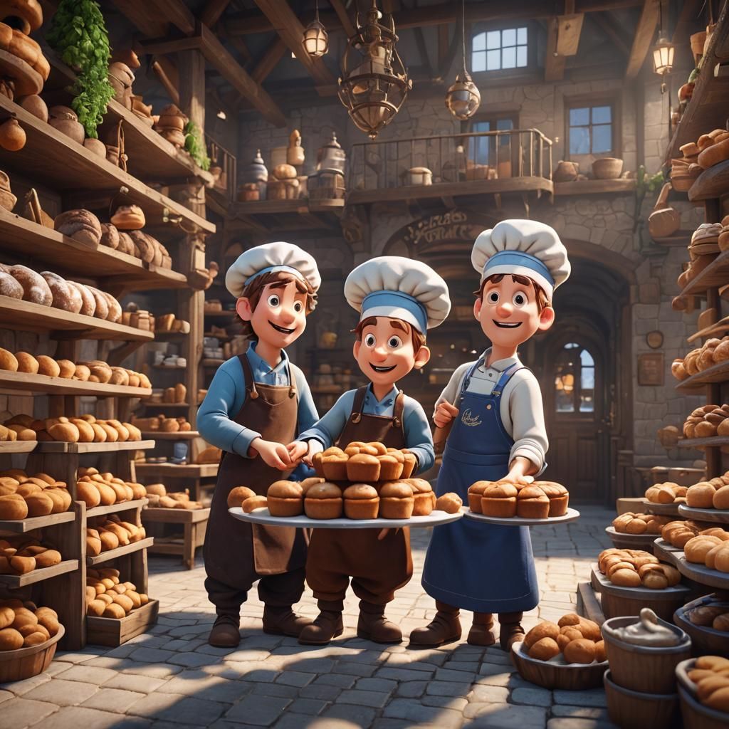 Max and Moritz at the Bakery in 3D