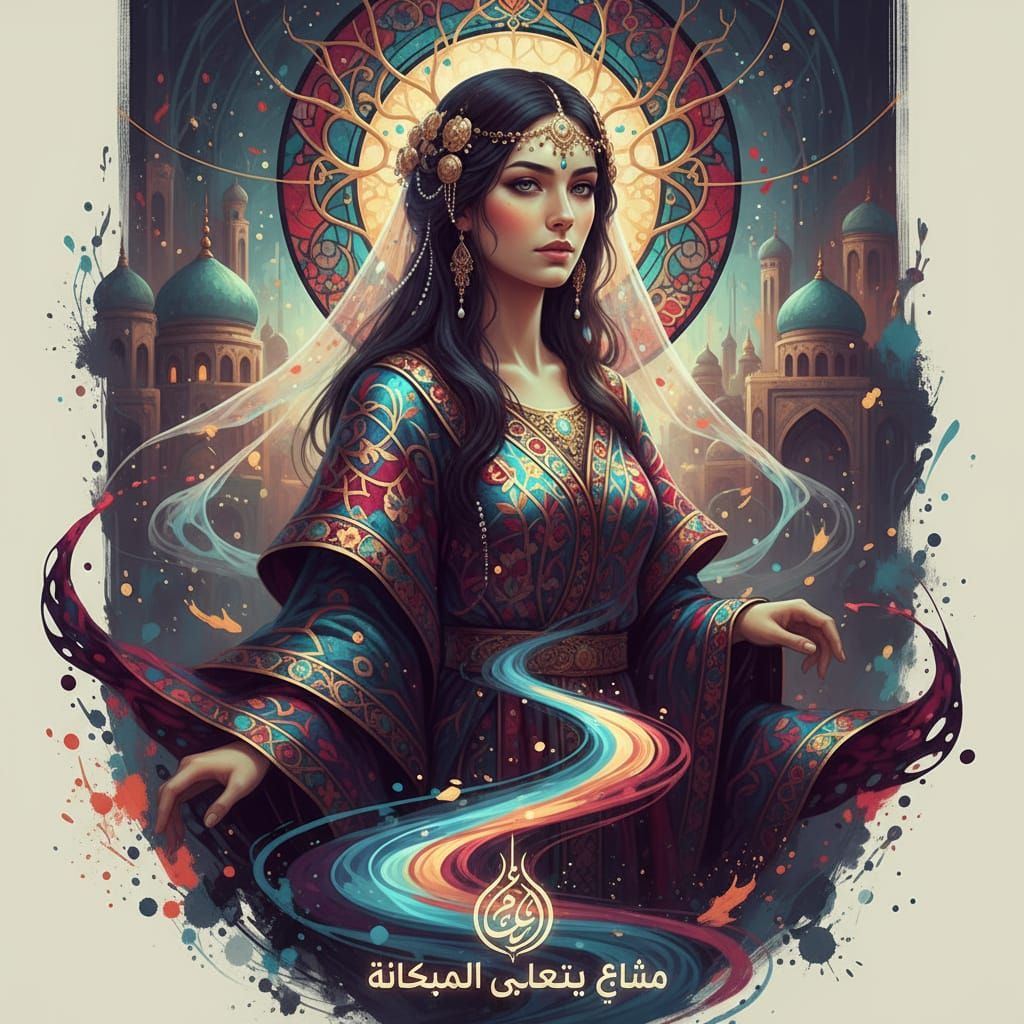 Elegant Figure Embodies Arabesque Living Concept Art