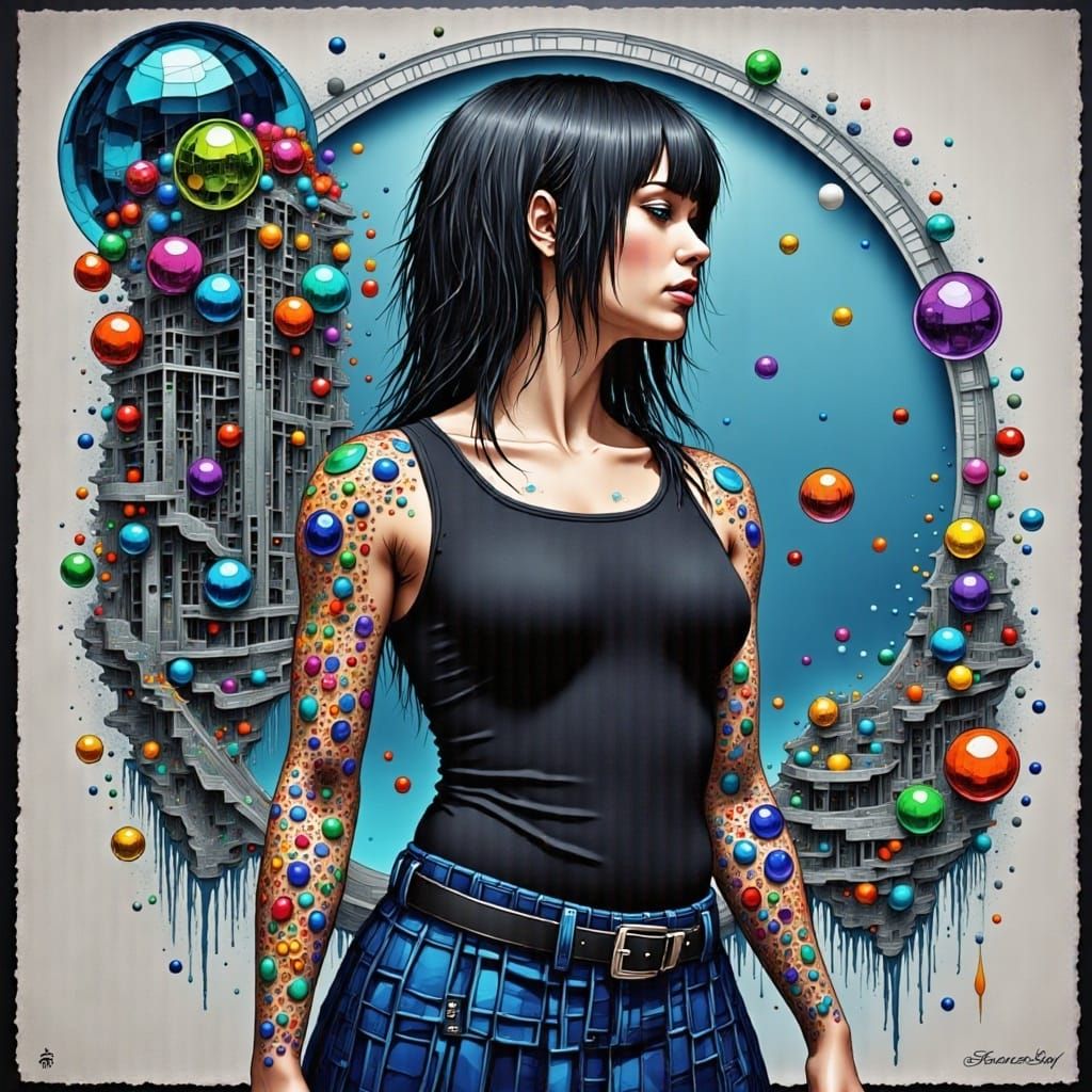 Giger-Inspired Cyborg Woman in a Biomechanical Vibe