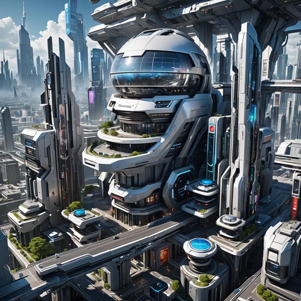 Futuristic Cologne in 3D Anime Art