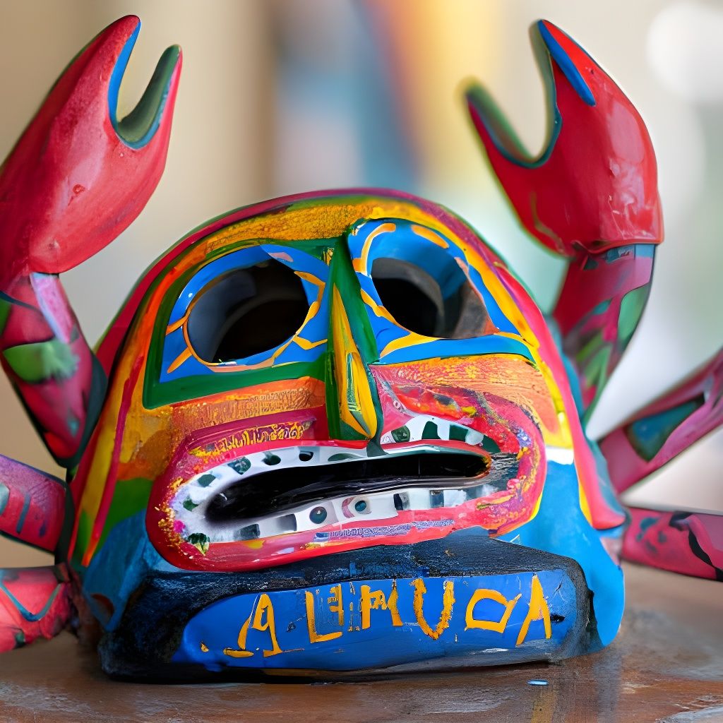 Mexican Folk Art Crab Mask in Digital Render