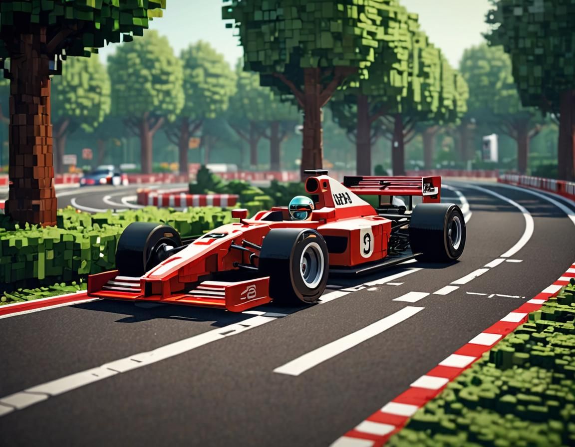 Retro 8-bit Formula 1 Pixel Art