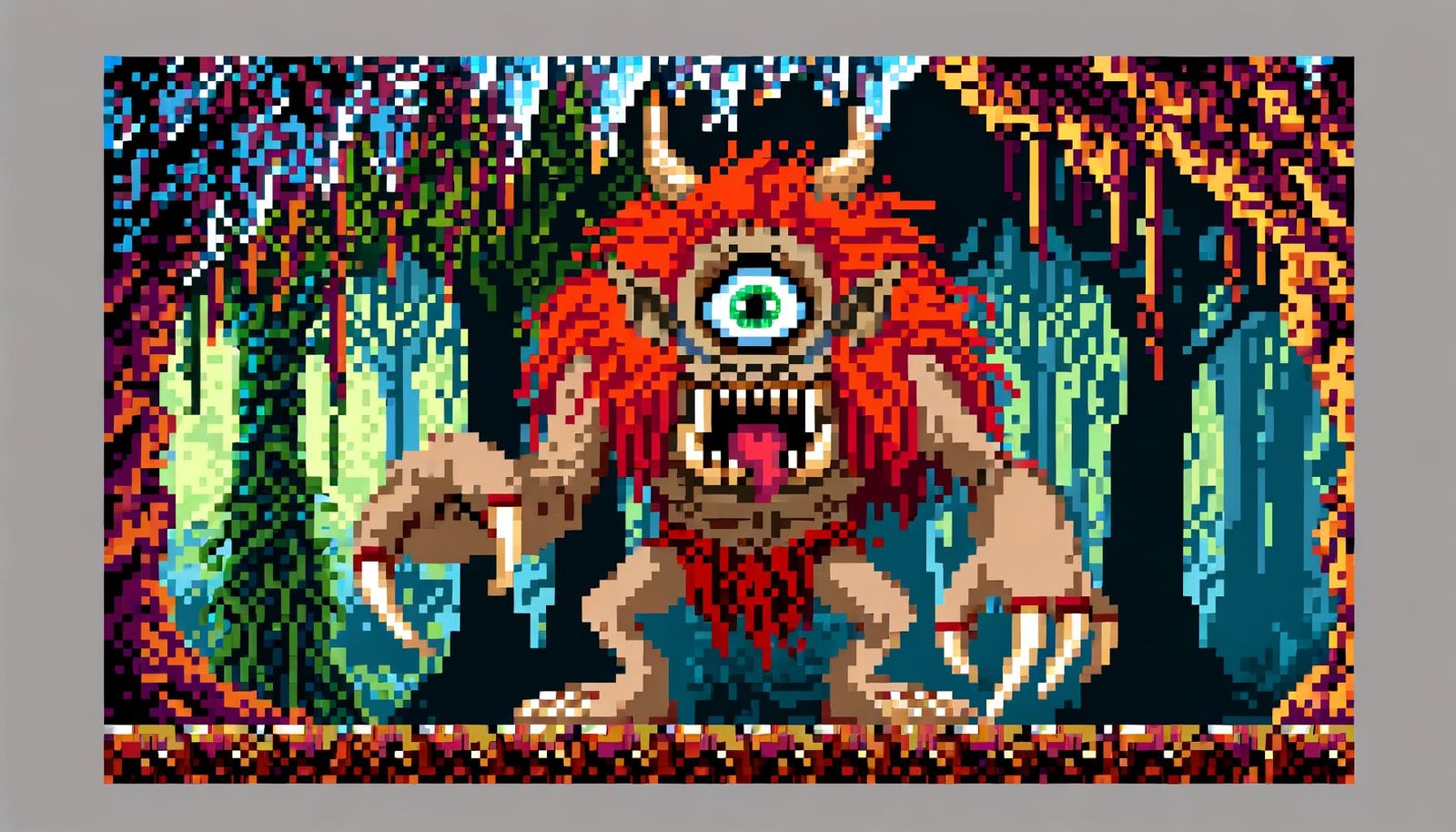 Fierce 16-Bit Guardian of the Enchanted Cave