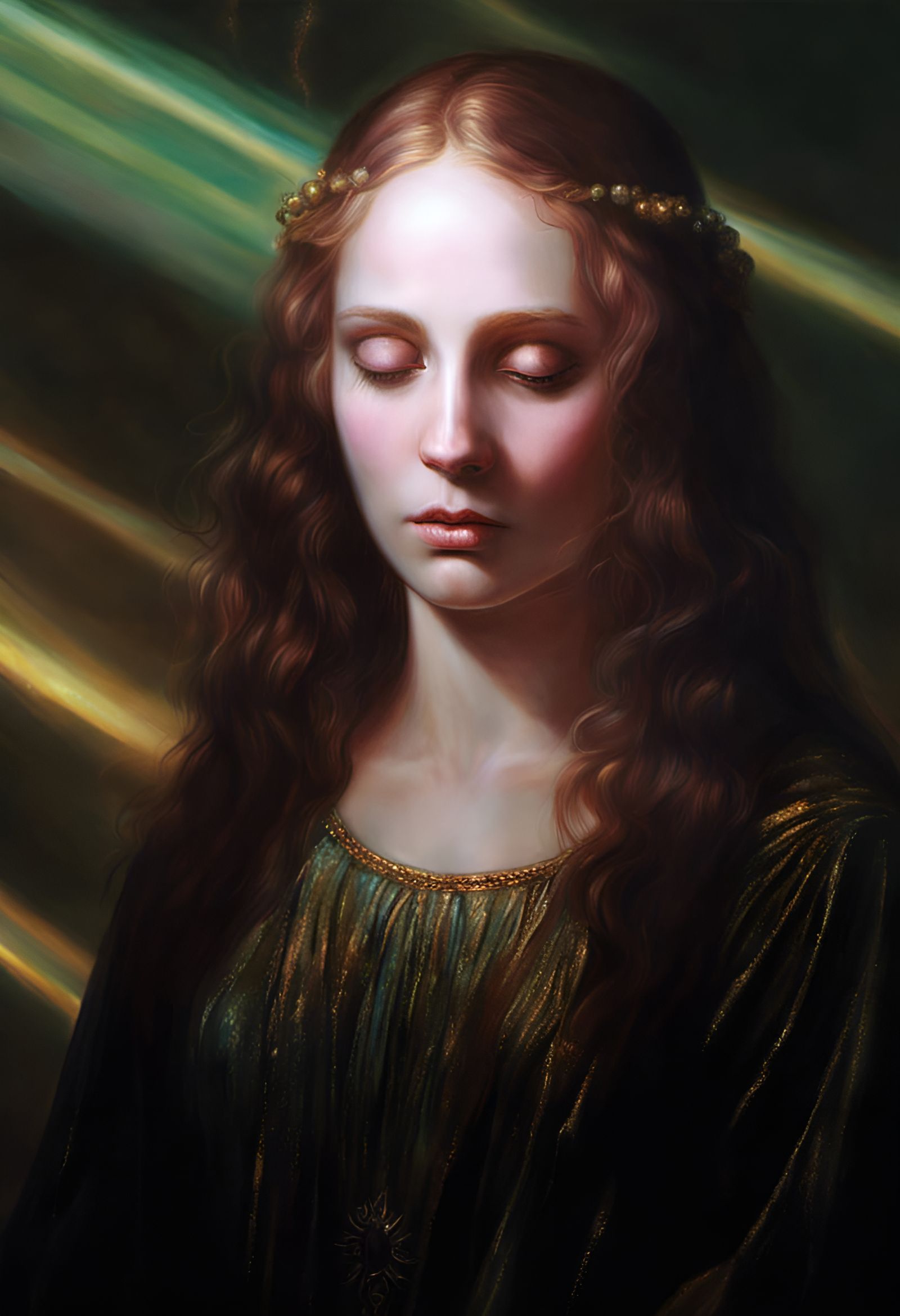 Mary Magdalene in Fairycore Renaissance Painting