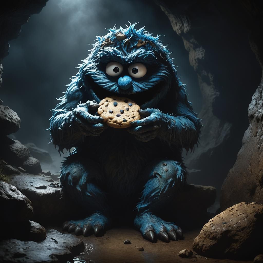 Cookie Monster's Darkest Hour: A Digital Masterpiece