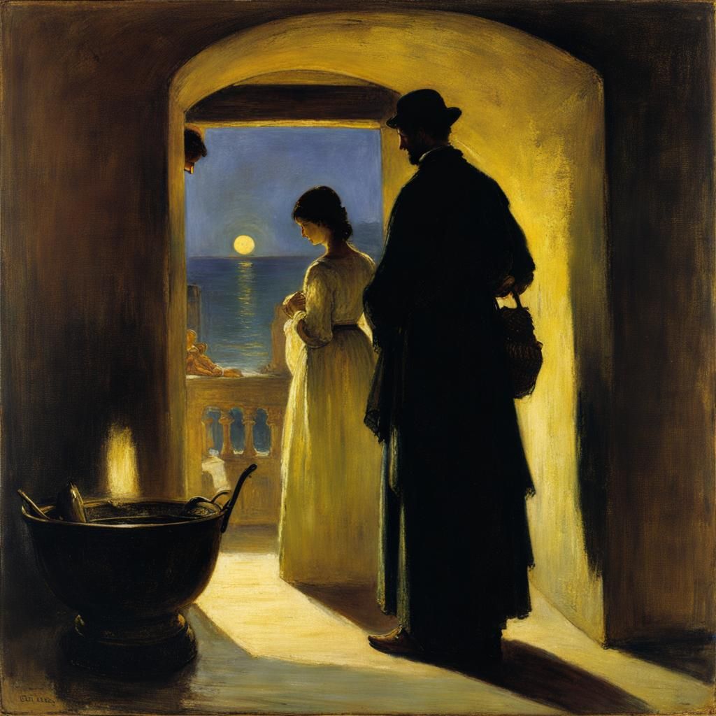 Evocative Scene in the Style of Tanner