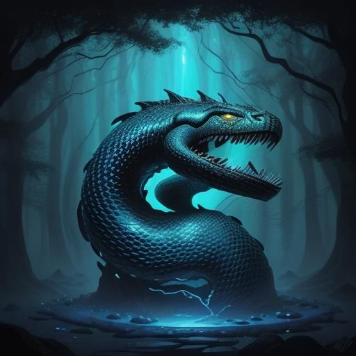 Gorgon in Mystical Forest: Surreal Macro Photography