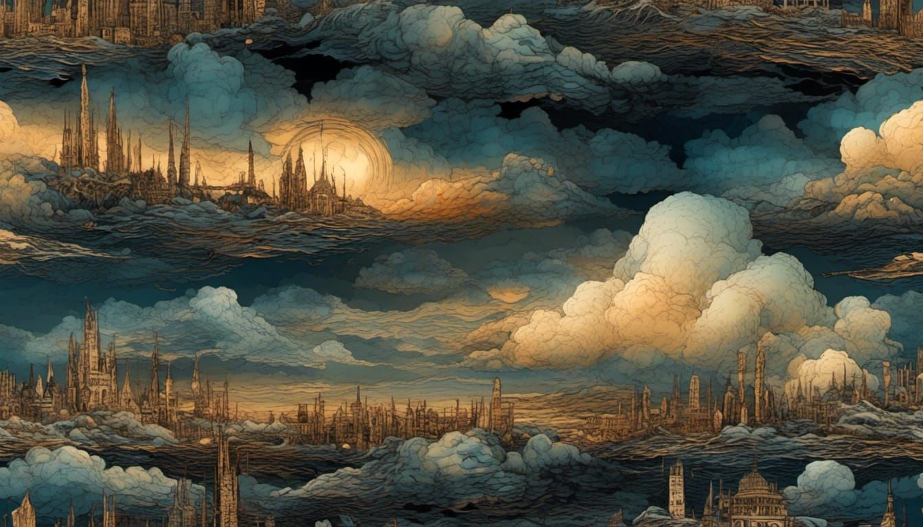Night Sky Clouds Spell Remember in Cinematic Style