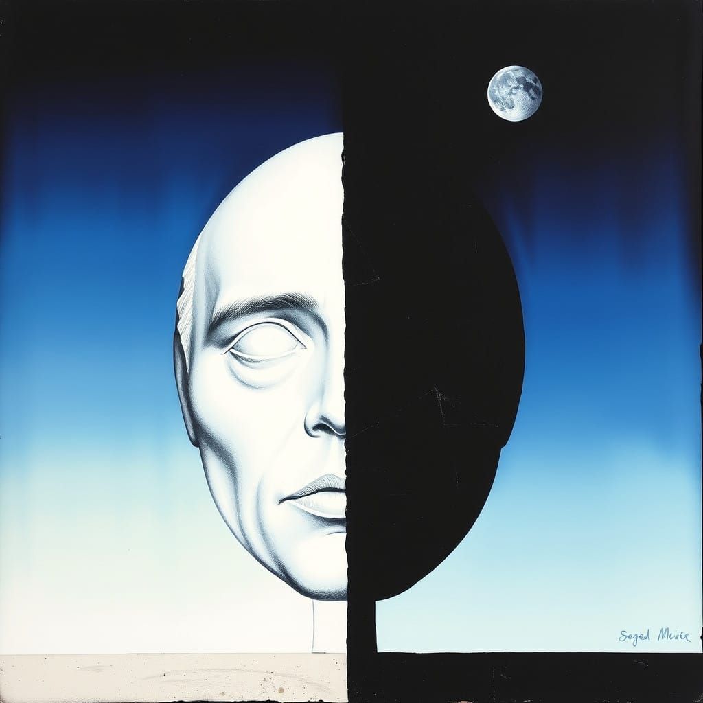 Diaphanous Light Meets Midnight Shadows in Abstract Expressi...