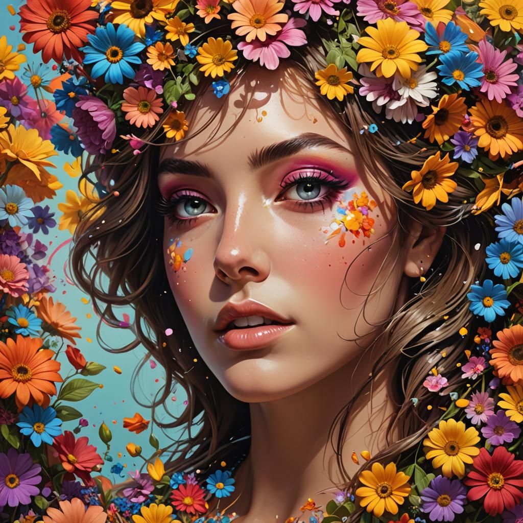 Pretty , young brunette. Takes a trip back to the sixties with her style of flower power