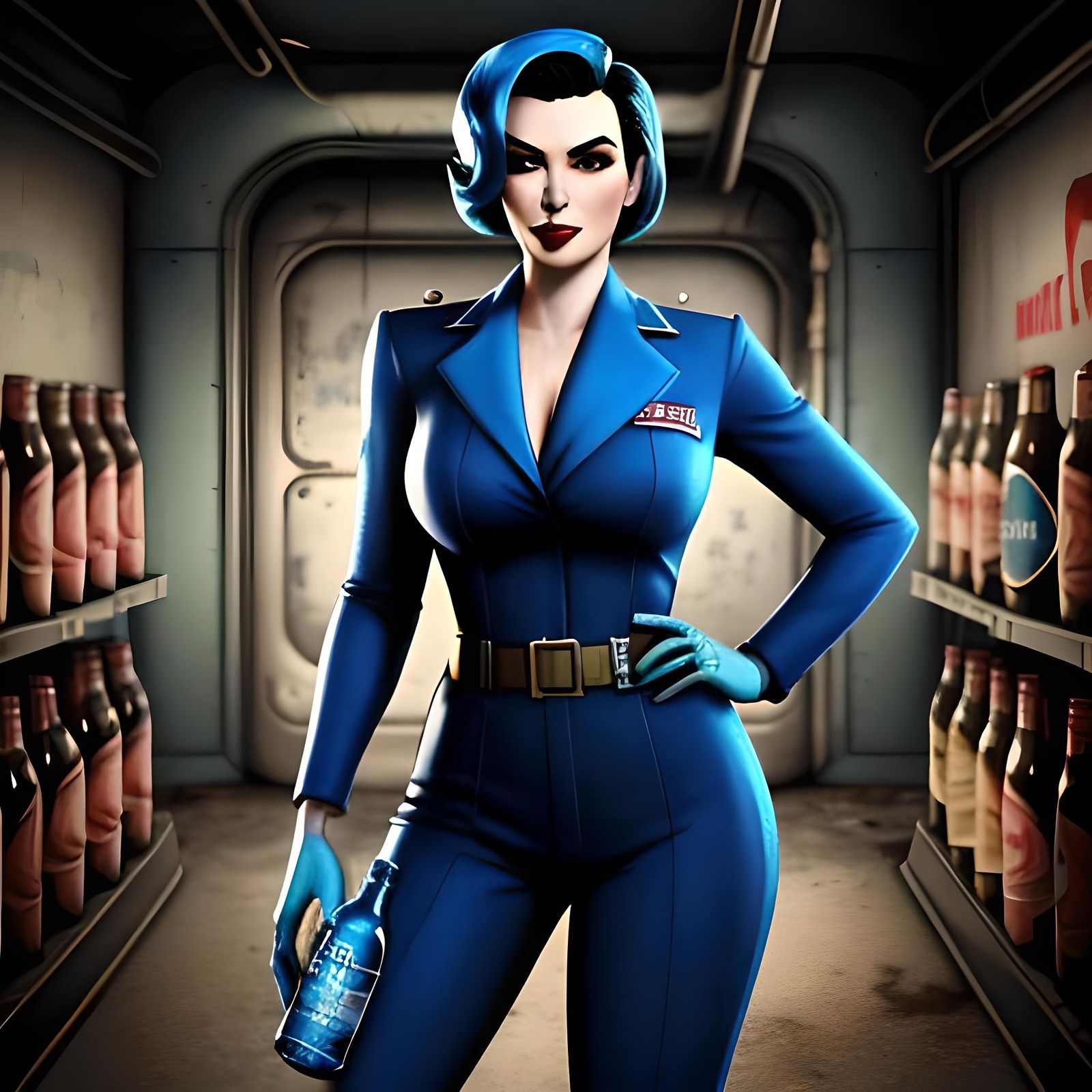 Fallout Character Nuka-Cola Ad, Warhol and Pollock Style