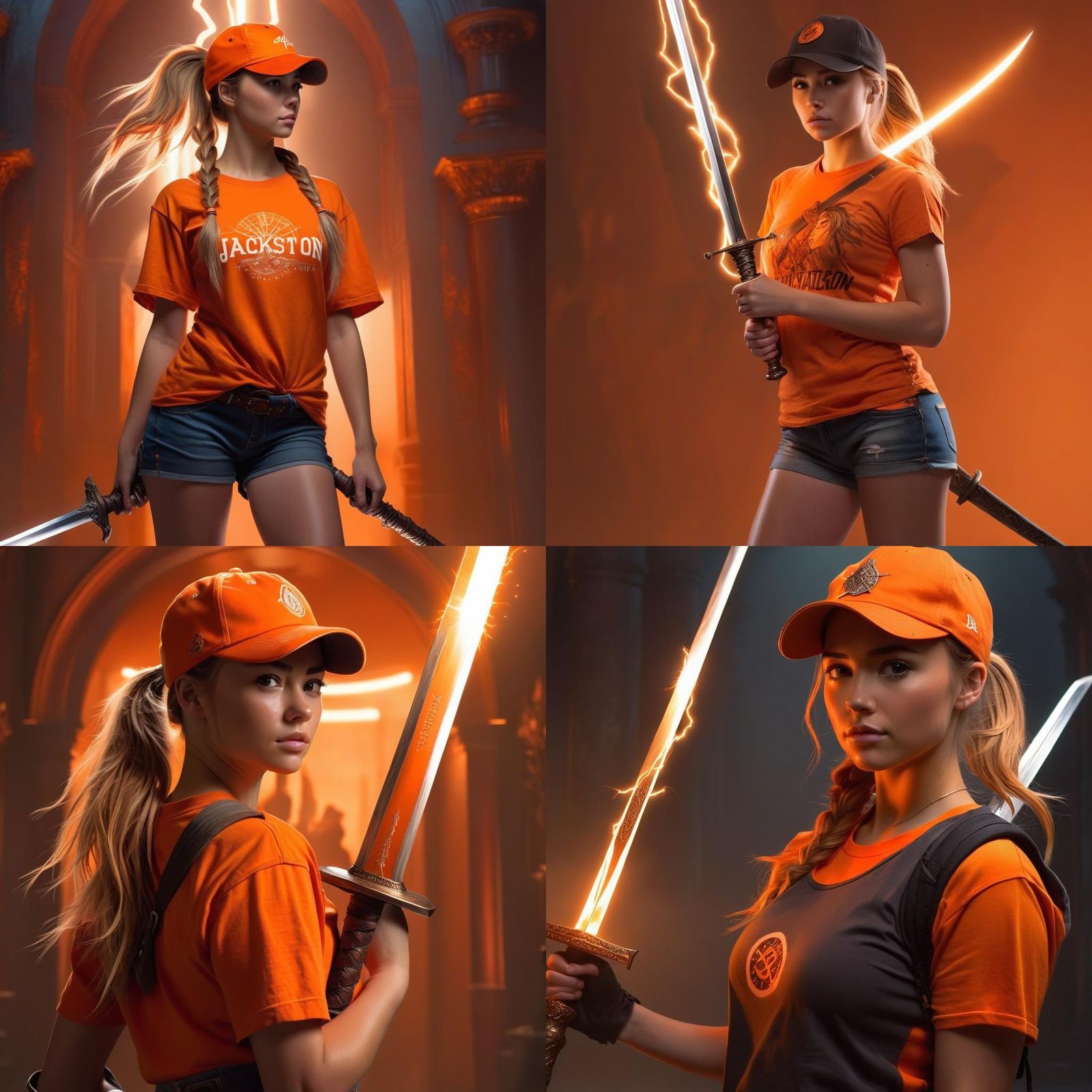 Peyton List Portrait with Sword, Digital Art