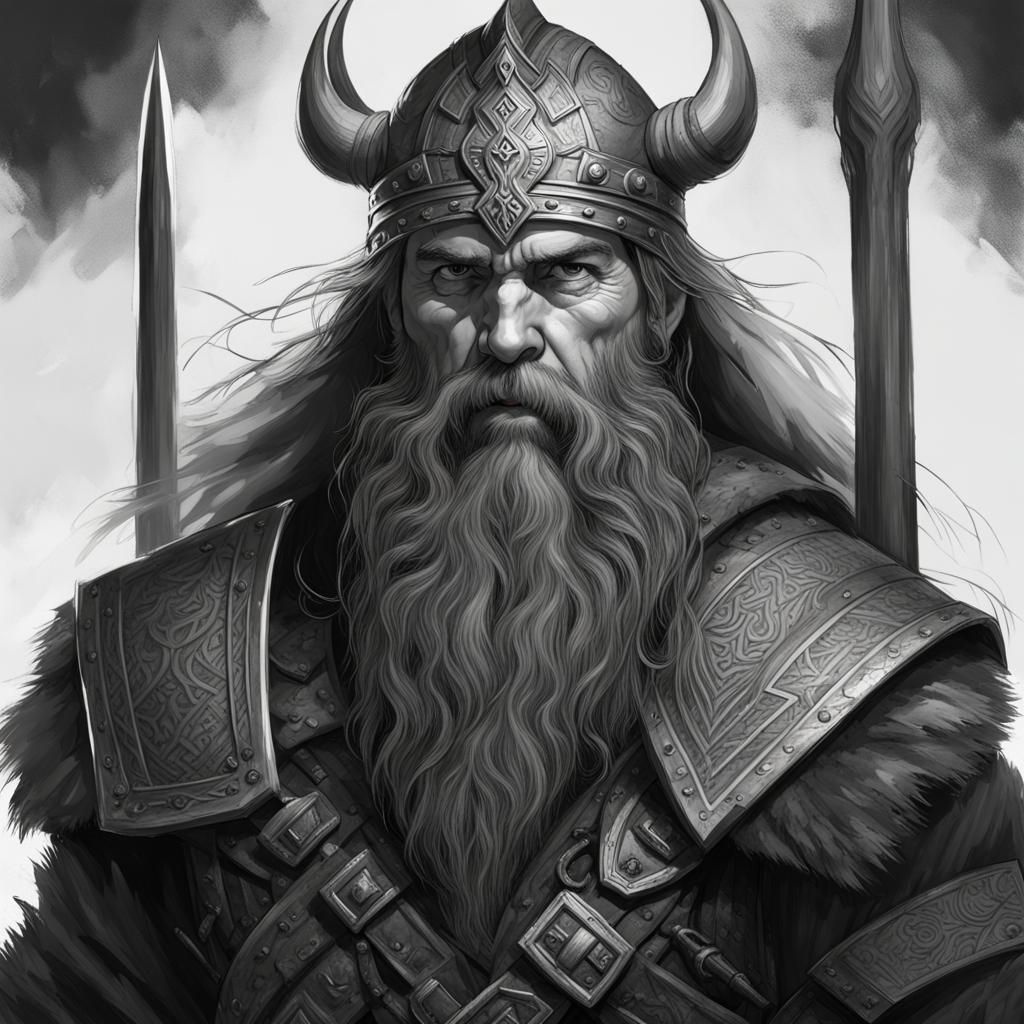 Viking Warrior Portrait in Disciples III Style