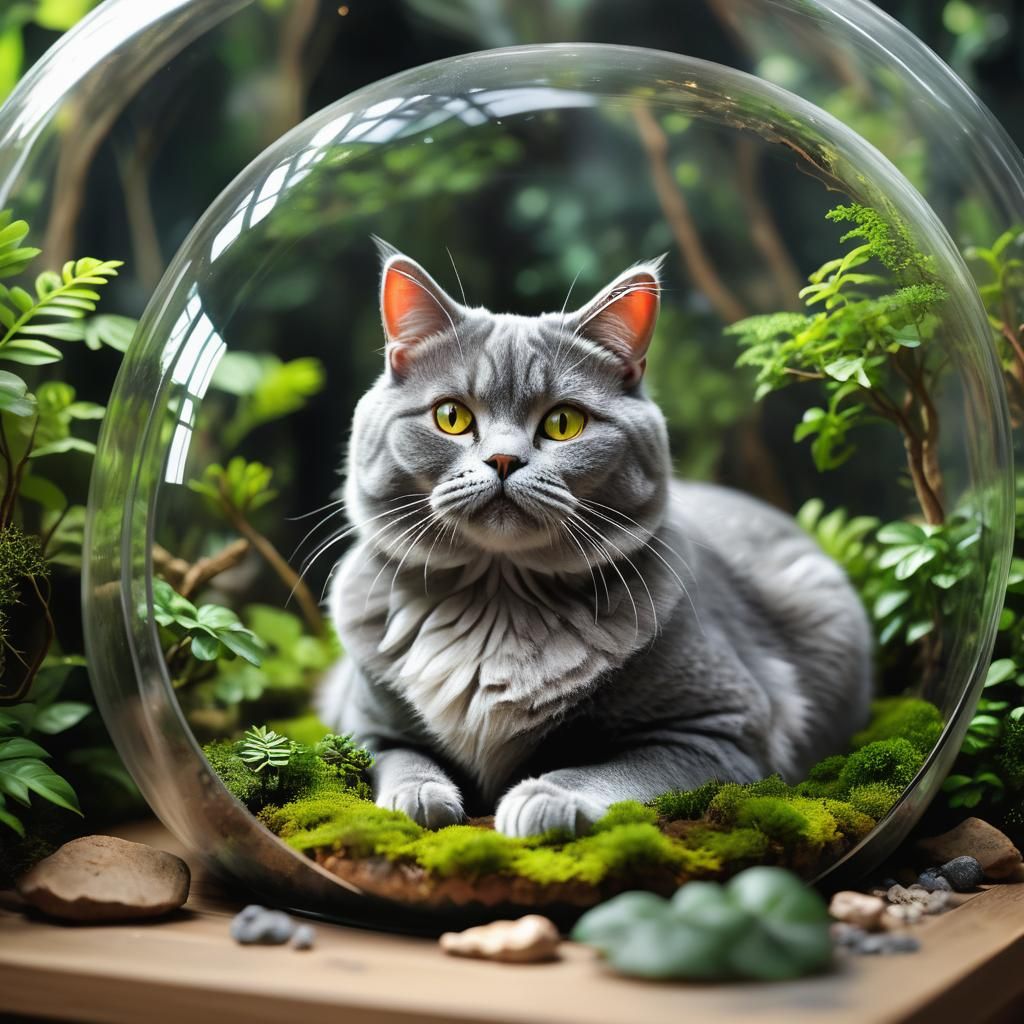 British-style gray cat,