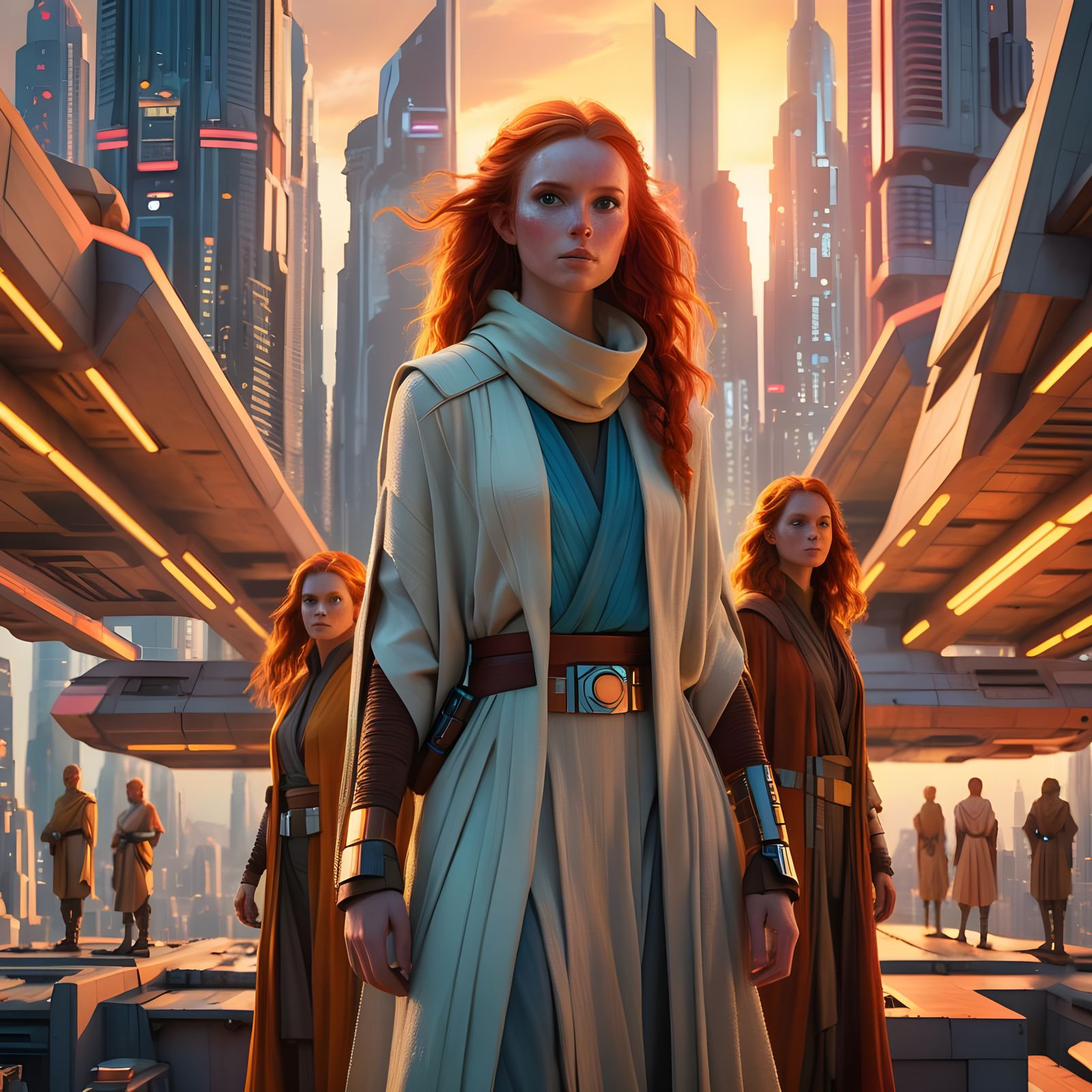 Young Redhead Jedi Women on Coruscant