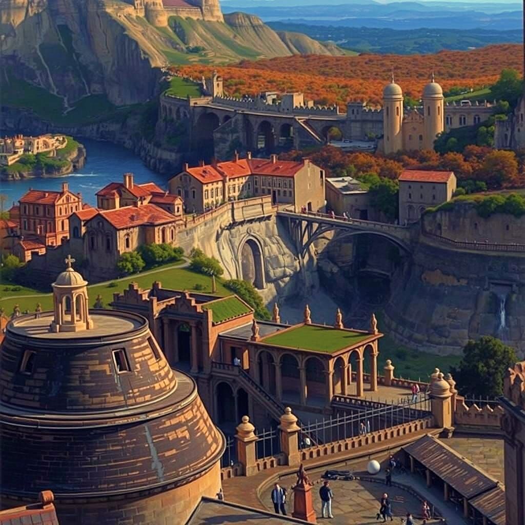 Photorealistic Cinematic Landscape Painting of Colorful Fiel...