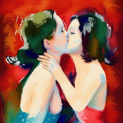 Girls kissing