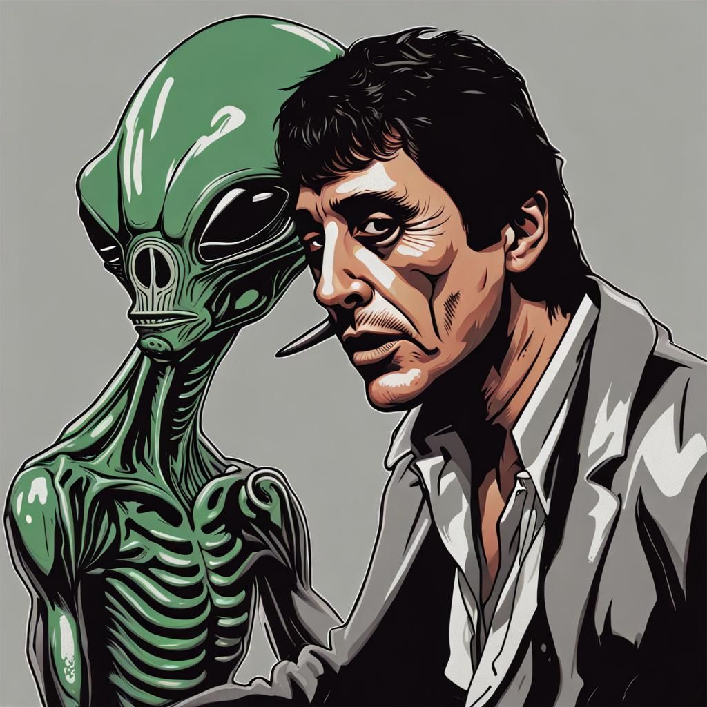 Alien Tony Montana Character Portrait