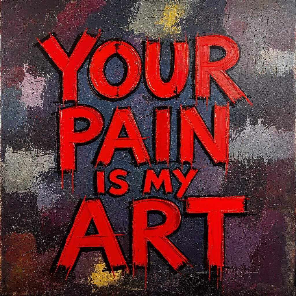 Expressive Red Text Your Pain Is My Art