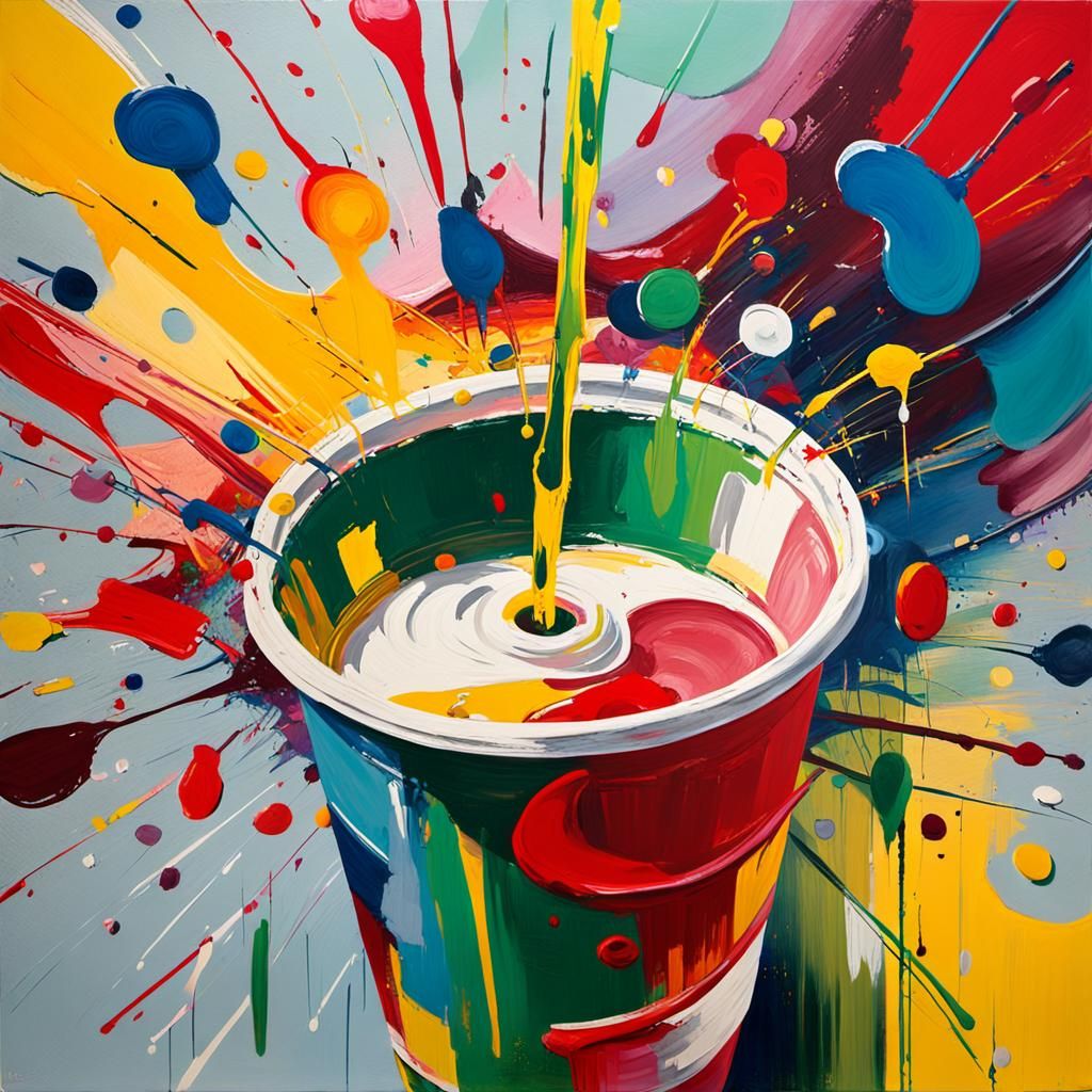 Neo-Expressionist Painting: Words Flowing into a Cup