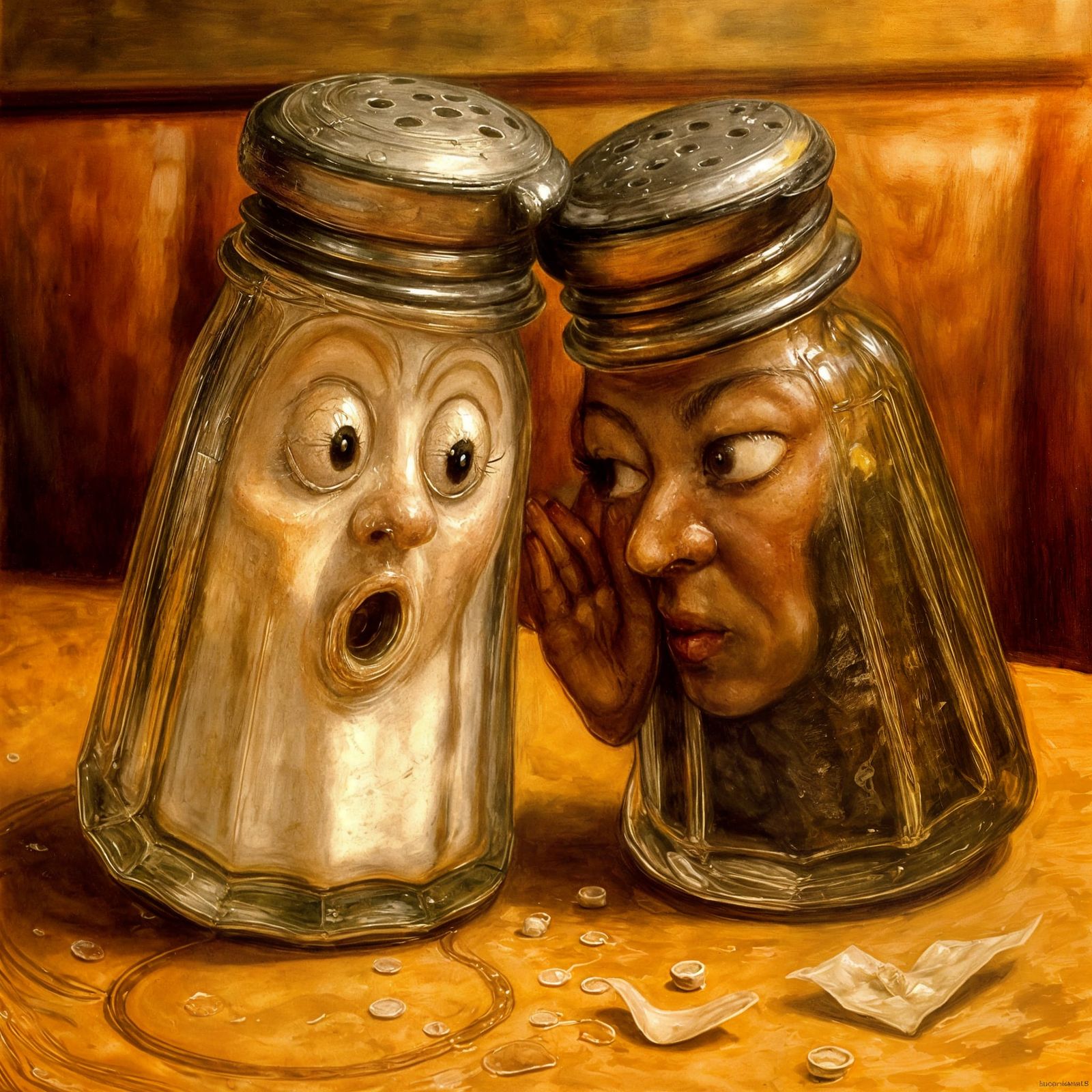 Gossiping Salt and Pepper Shakers