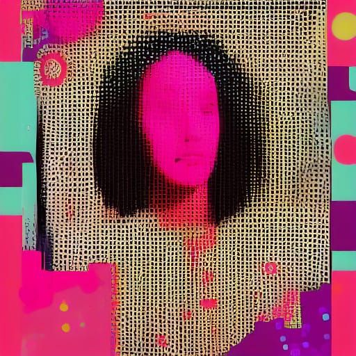 Pop Art Portrait with Ben-Day Dots and Anime Eyes