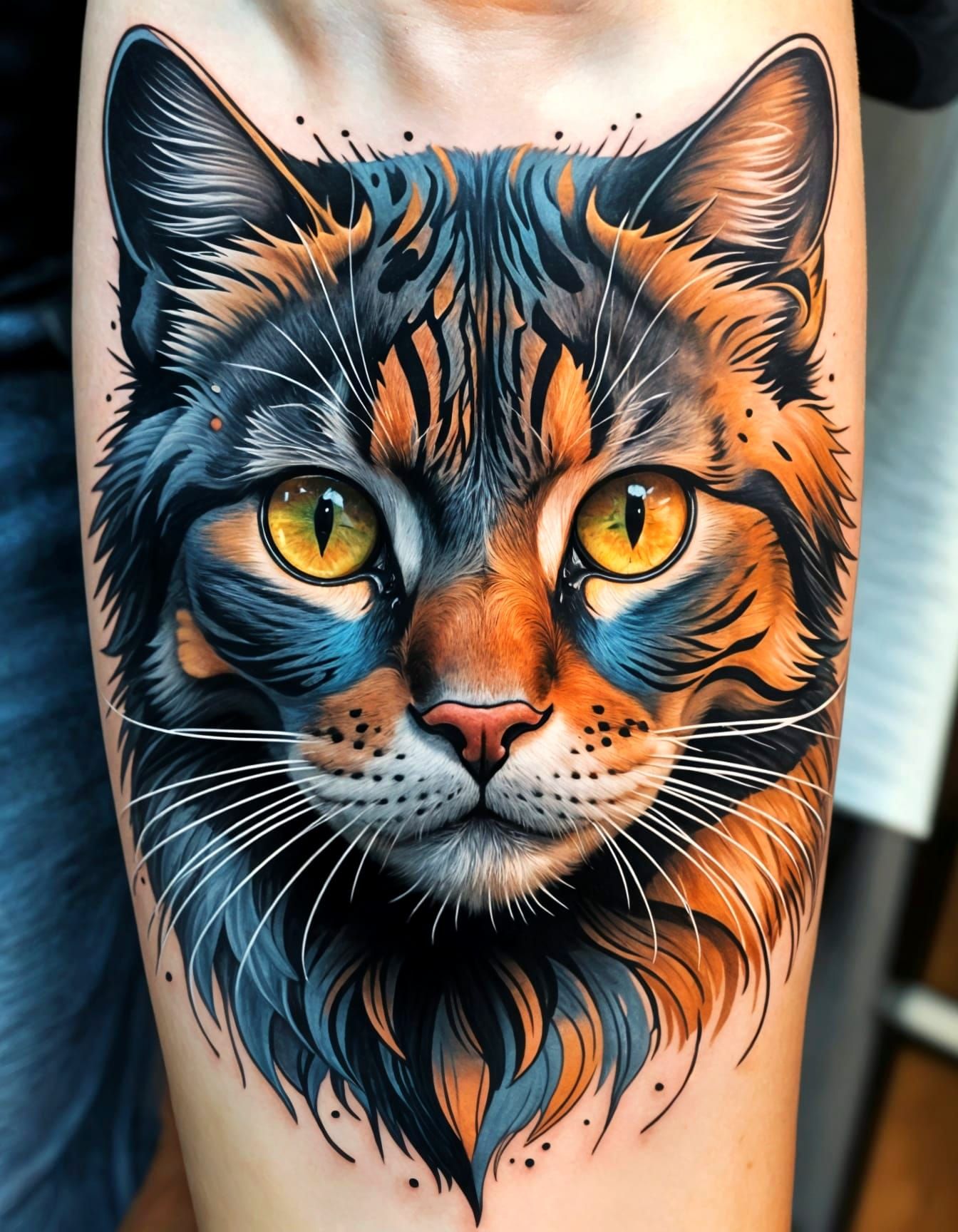 Realistic Cat Tattoo Art in Stunning 8K Resolution