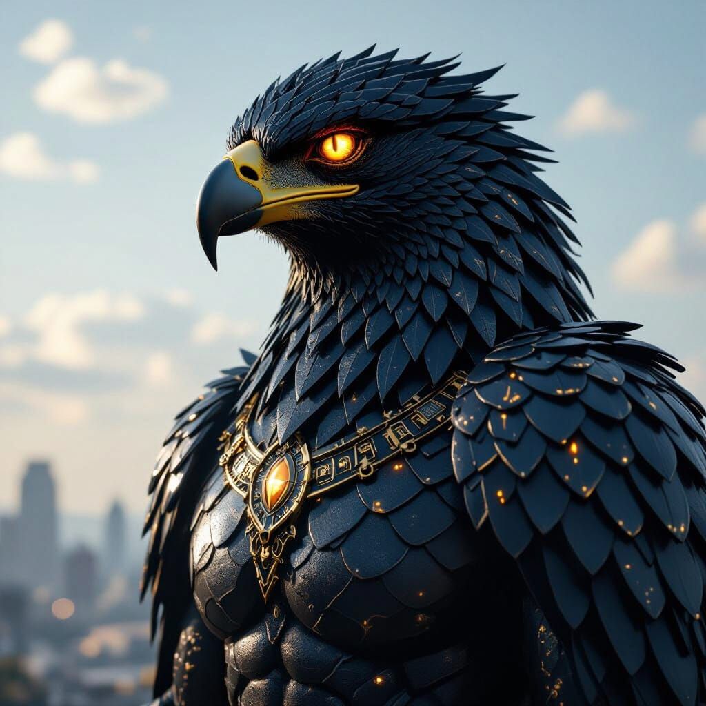 Majestic Eagle-Reptilian Overlord in Digital Skies