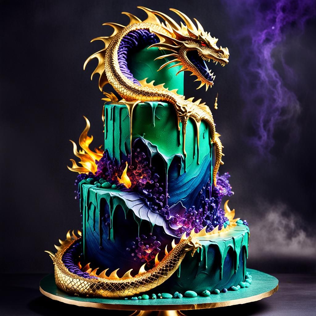 Enchanted Dragon Lair Cake Sculpture