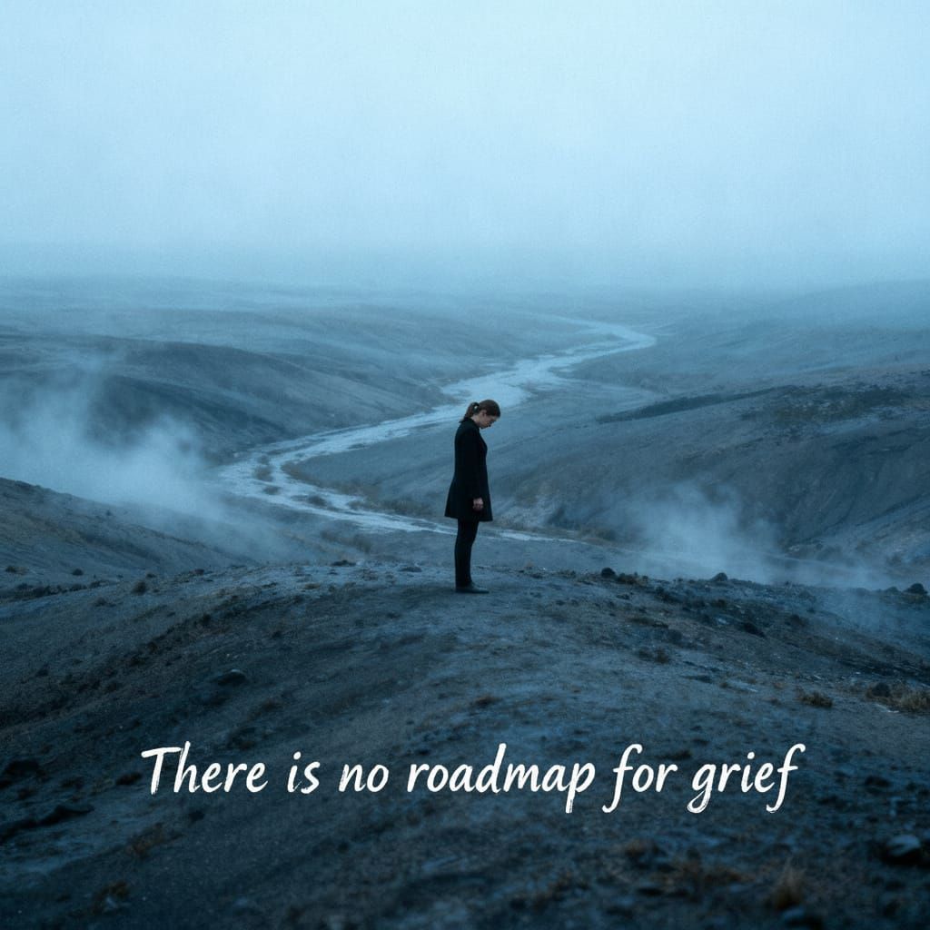 Abstract Representation of Grief's Unpredictable Journey