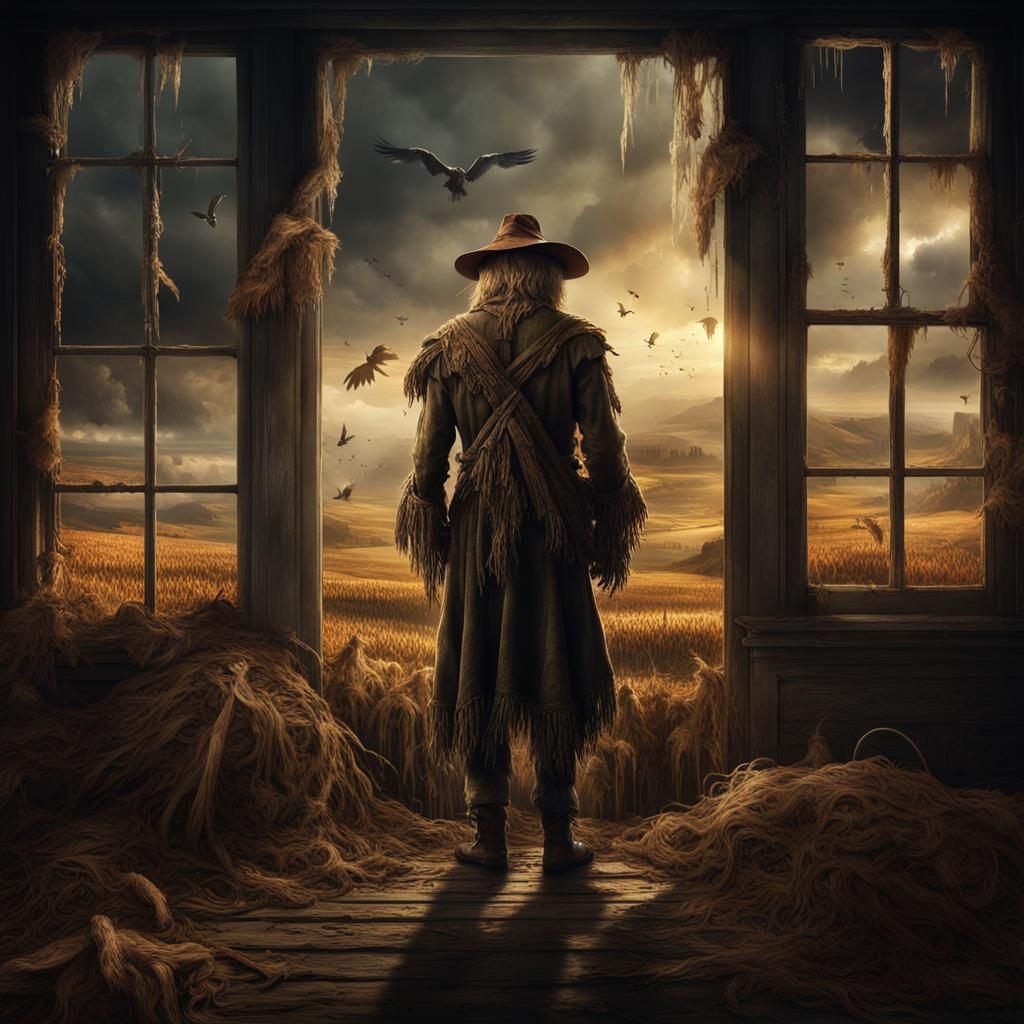 Dramatic Scarecrow Listening to the Wind