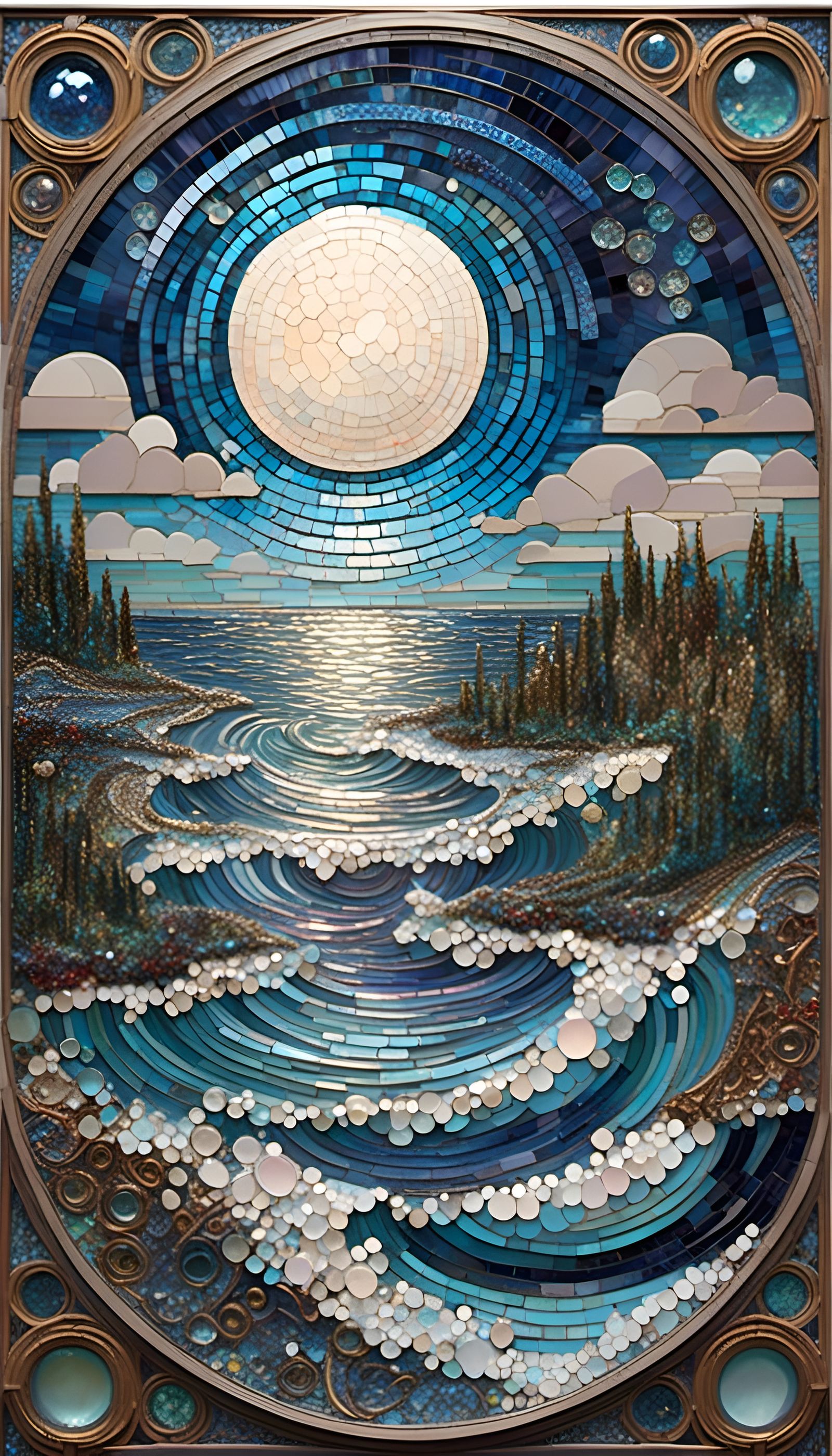 Moonlit Ocean Mosaic