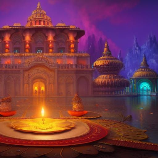 Vibrant Diwali Matte Painting in Unreal Engine 5