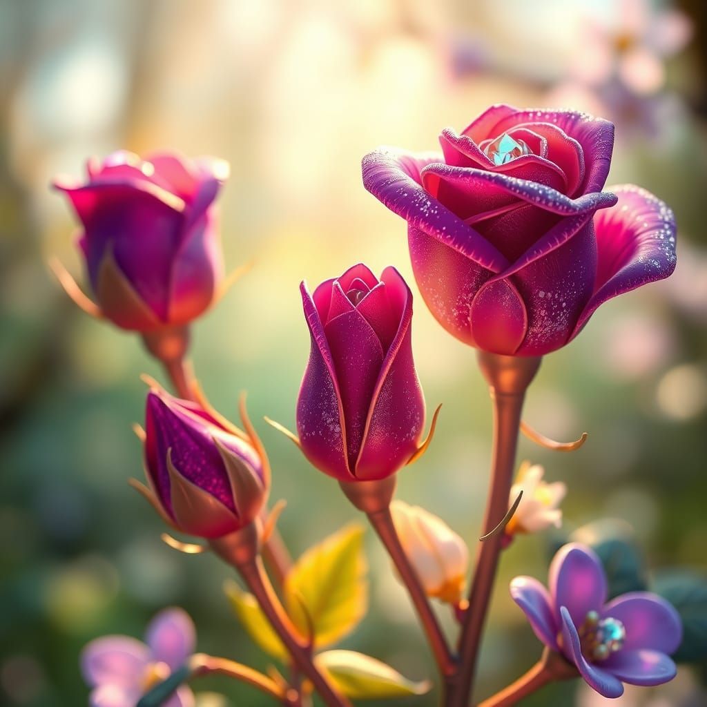 Vibrant Spring Rose Portrait in Contempo Agar Style