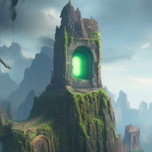 Time Stone Radiates from Cliffside Temple