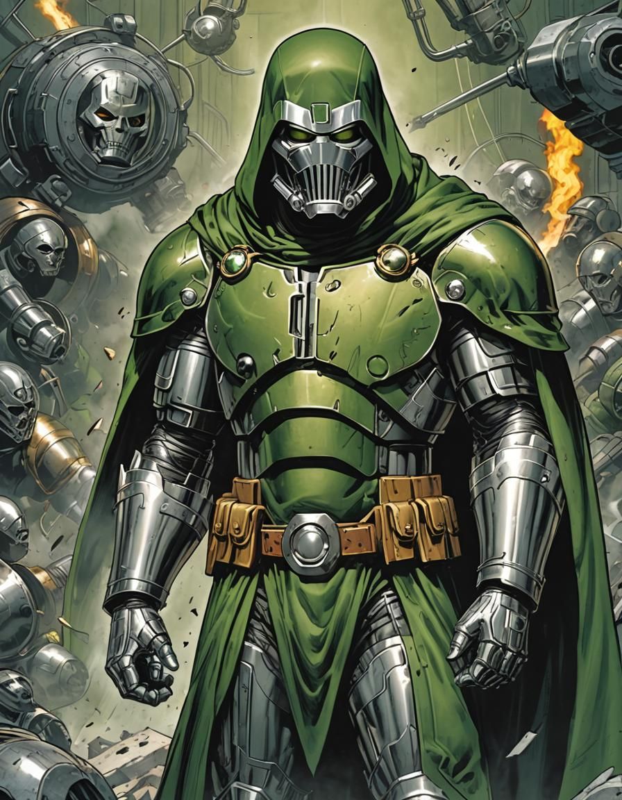 Cyberpunk Dr. Doom: Armored Ruler of Latveria