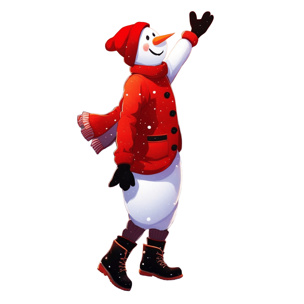 Anime Style Snowman with Red Outfit