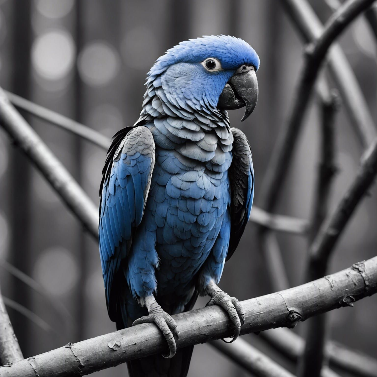 Hyacinth Macaw in Amazon Rainforest Setting