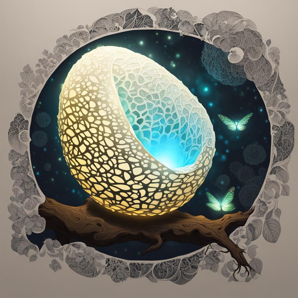 Glowing Cocoon: An AI Interpretation