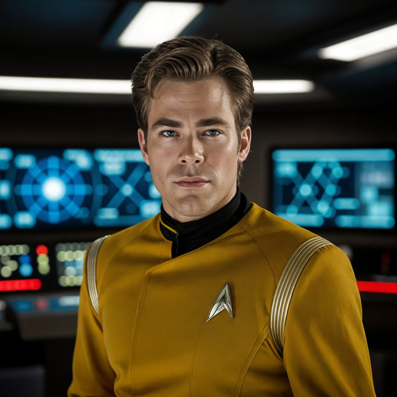 Chris Pine as Captain Kirk in Star Trek 2009
