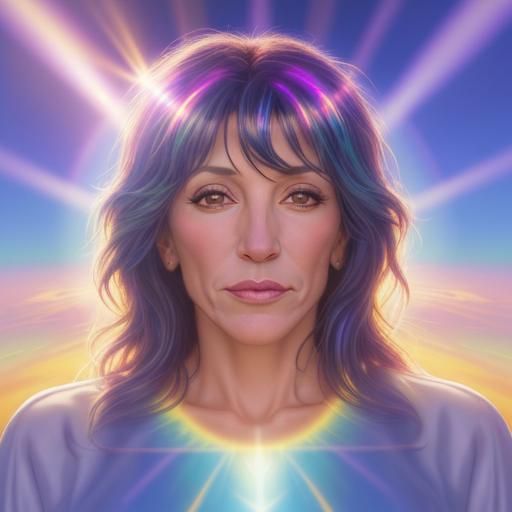 Katey Sagal in Psychedelic Holographic Astral Illustration