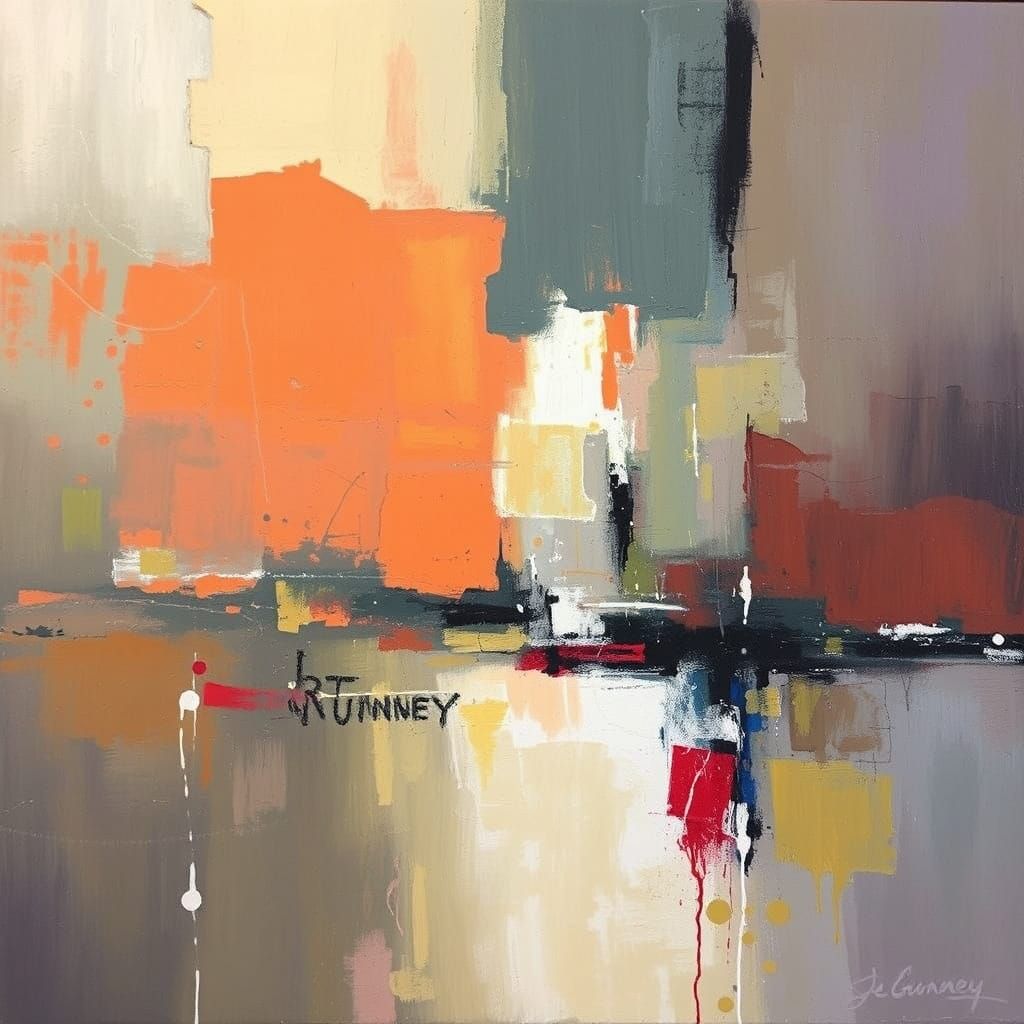 Abstract Modern Oil Painting of Silence