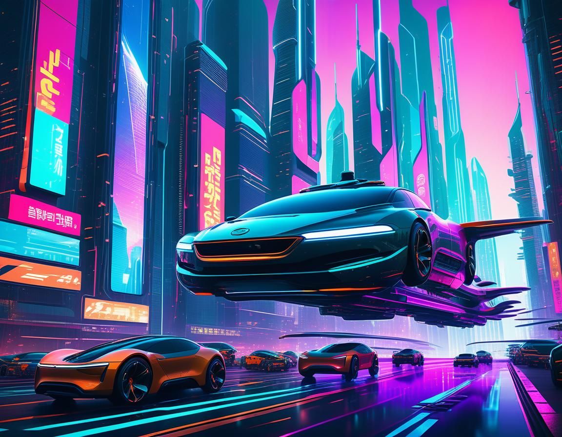 Vibrant Neon Cityscape Concept Art