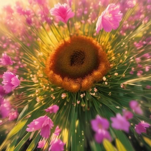 African Savannah Flower Buds in Impressionist Style