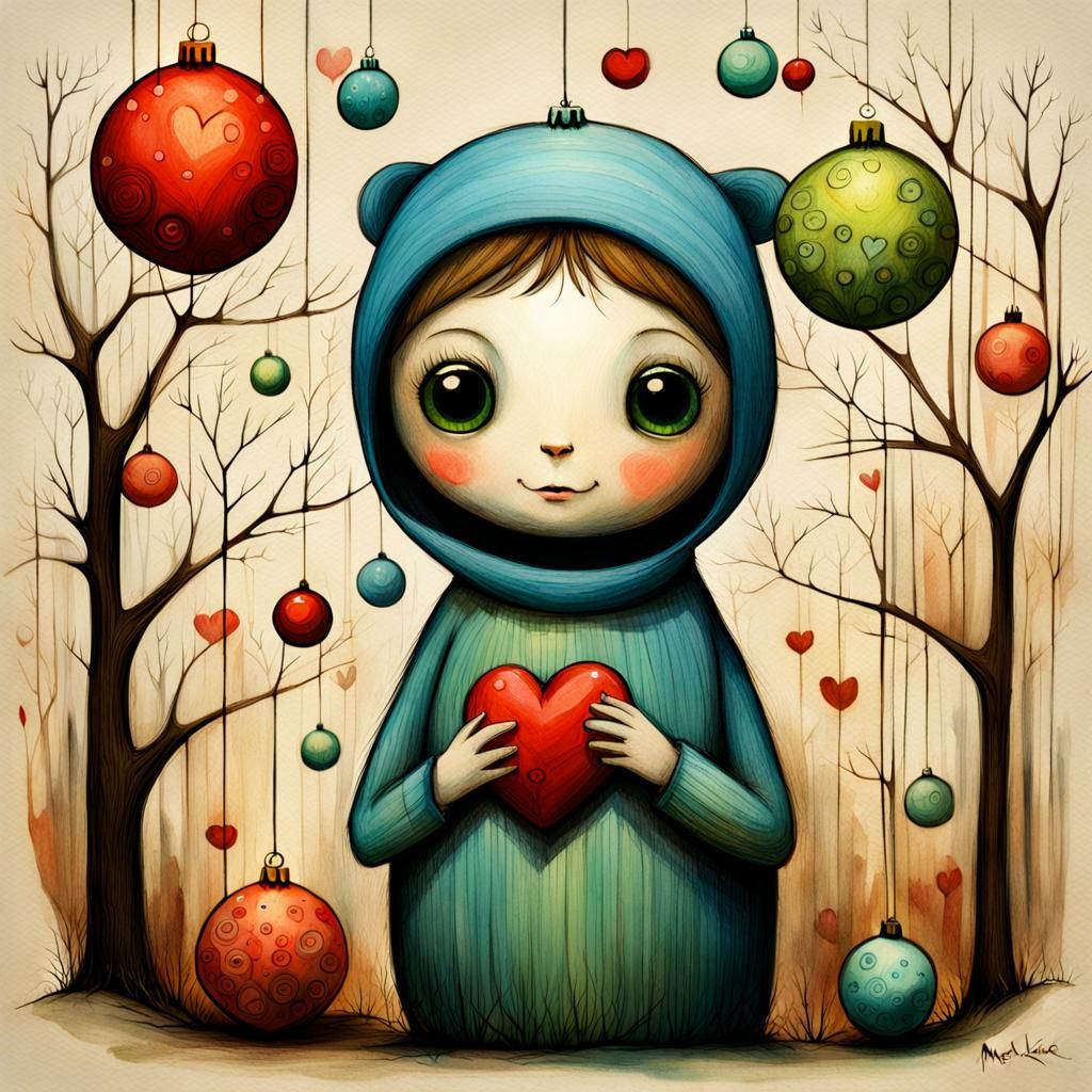 Whimsical Christmas Caterpillar and Butterfly Sketch