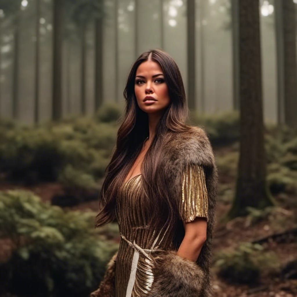 Xena-Inspired Warrior in Forest, Cinematic Film Still