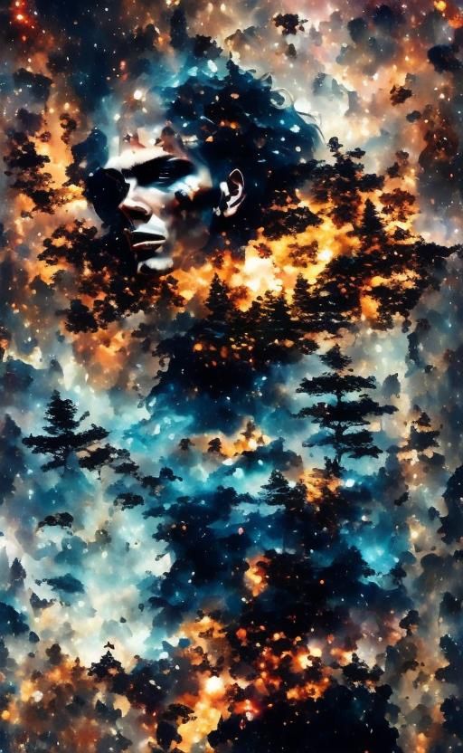 Breathtaking Dark Silhouette with Double Exposure Art